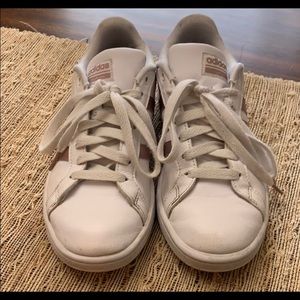 Adidas rose gold tennis shoes